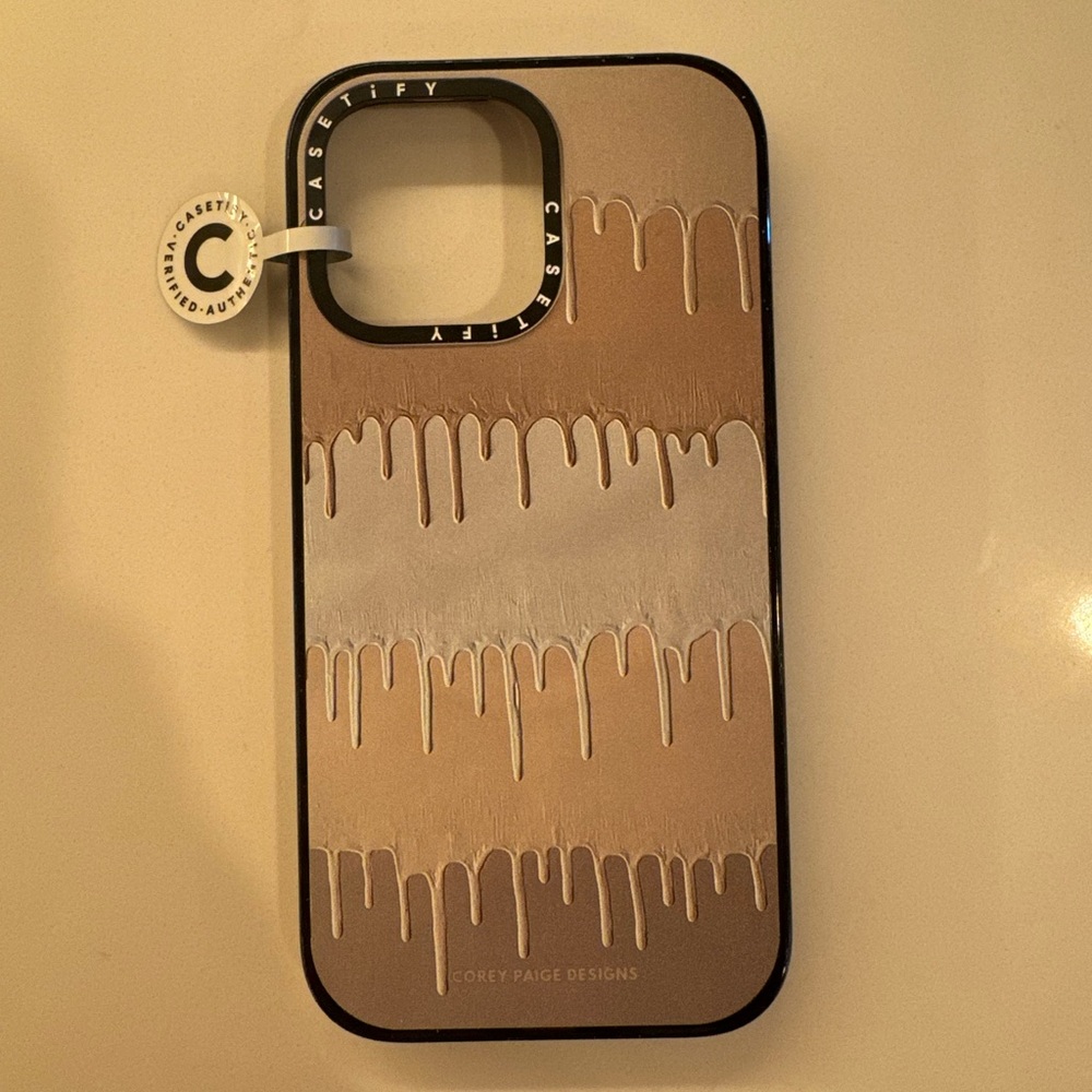 Casetify Beige Dripping Paint Case